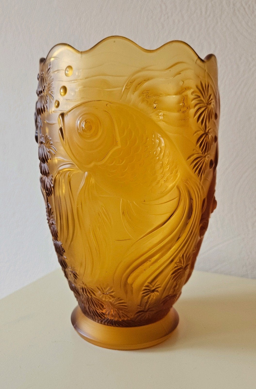 Art Deco vaas Tsjechië ca. 1930 Barolac Koi Karpers, Ophalen of Verzenden