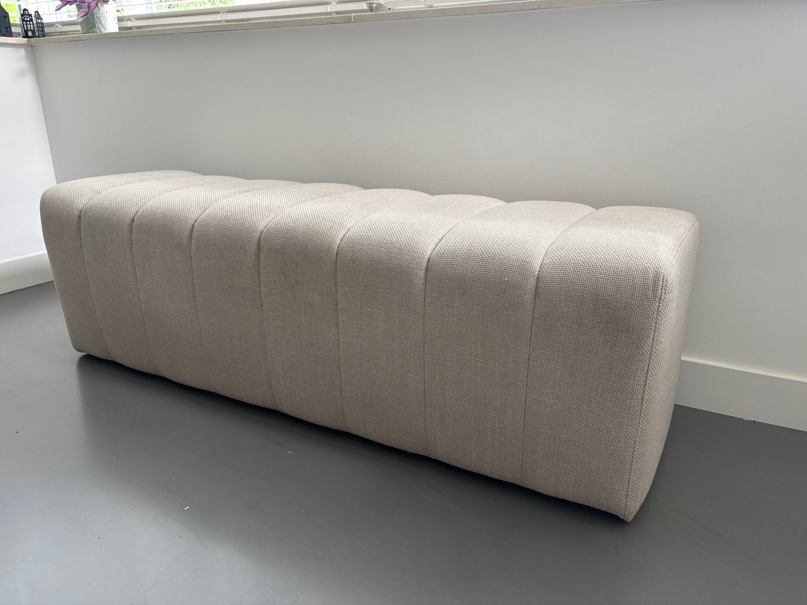 Eetkamerbank beige - 160 cm, Ophalen, Minder dan 50 cm, Gebruikt, 125 cm of meer