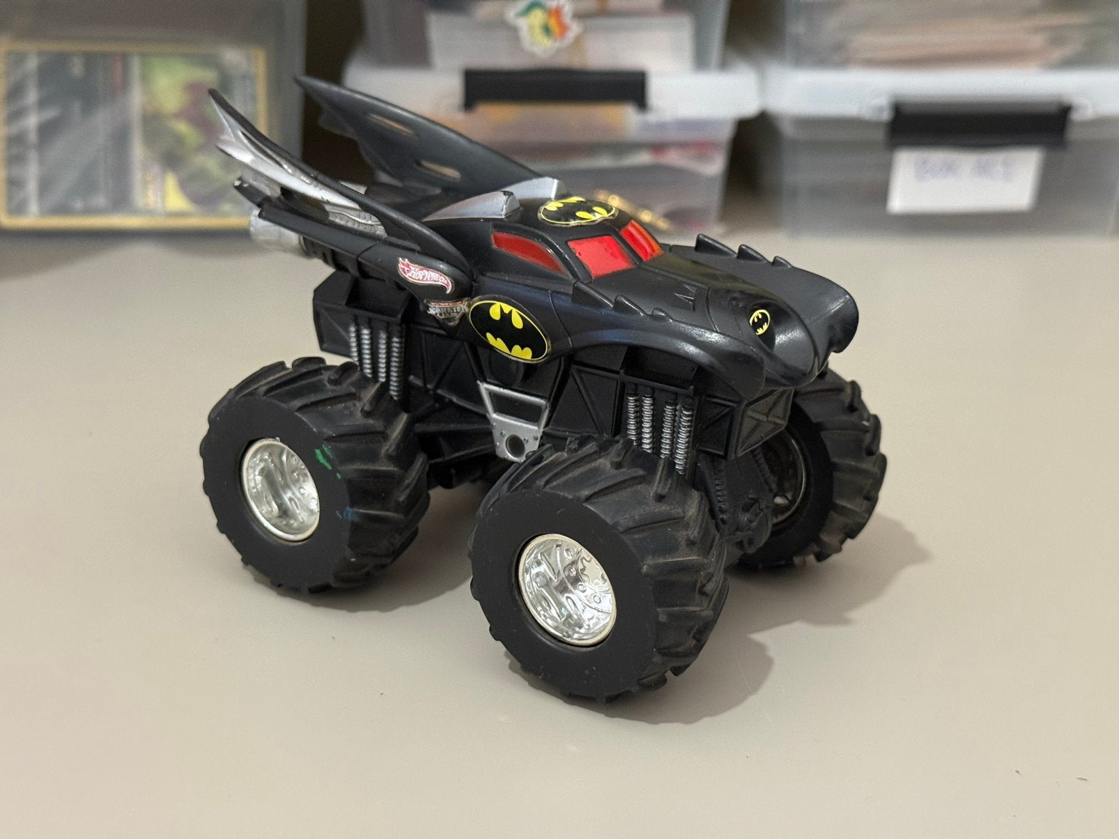 Hot Wheels M. Jam Batman Batmobile monster truck 2003 Mattel, Verzenden, Zo goed als nieuw, Overige schalen, Onderdeel