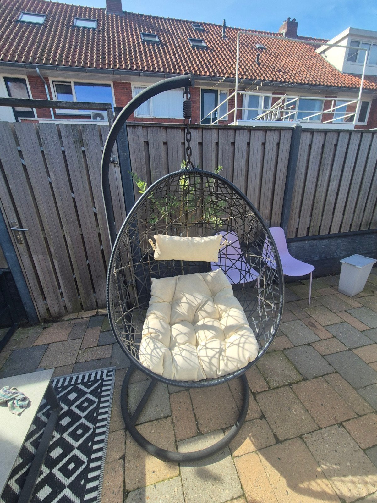 Comfortabele hangstoel ei met standaard, Ophalen, Gebruikt, Met standaard, Eenpersoons