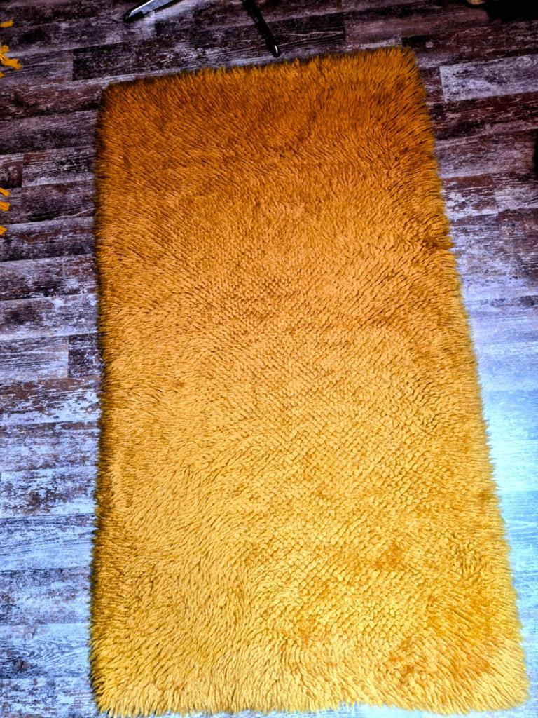 3 Okergele Vintage Vloerkleden - Goede Staat, Gebruikt, 100 tot 150 cm, Vintage, Rechthoekig