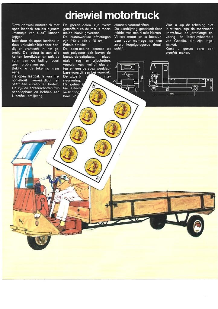 Gazelle 3 MT 4 takt Villiers leaflet folder (3531z), Ophalen of Verzenden, Zo goed als nieuw, Vrachtwagen