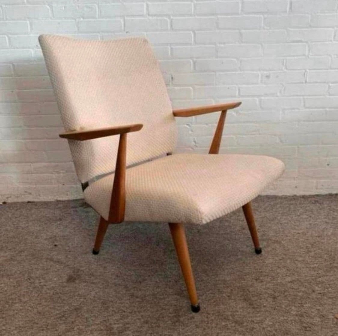 Fauteuil mooie vintage berkenhouten Pastoe arm chair jaren, Ophalen of Verzenden