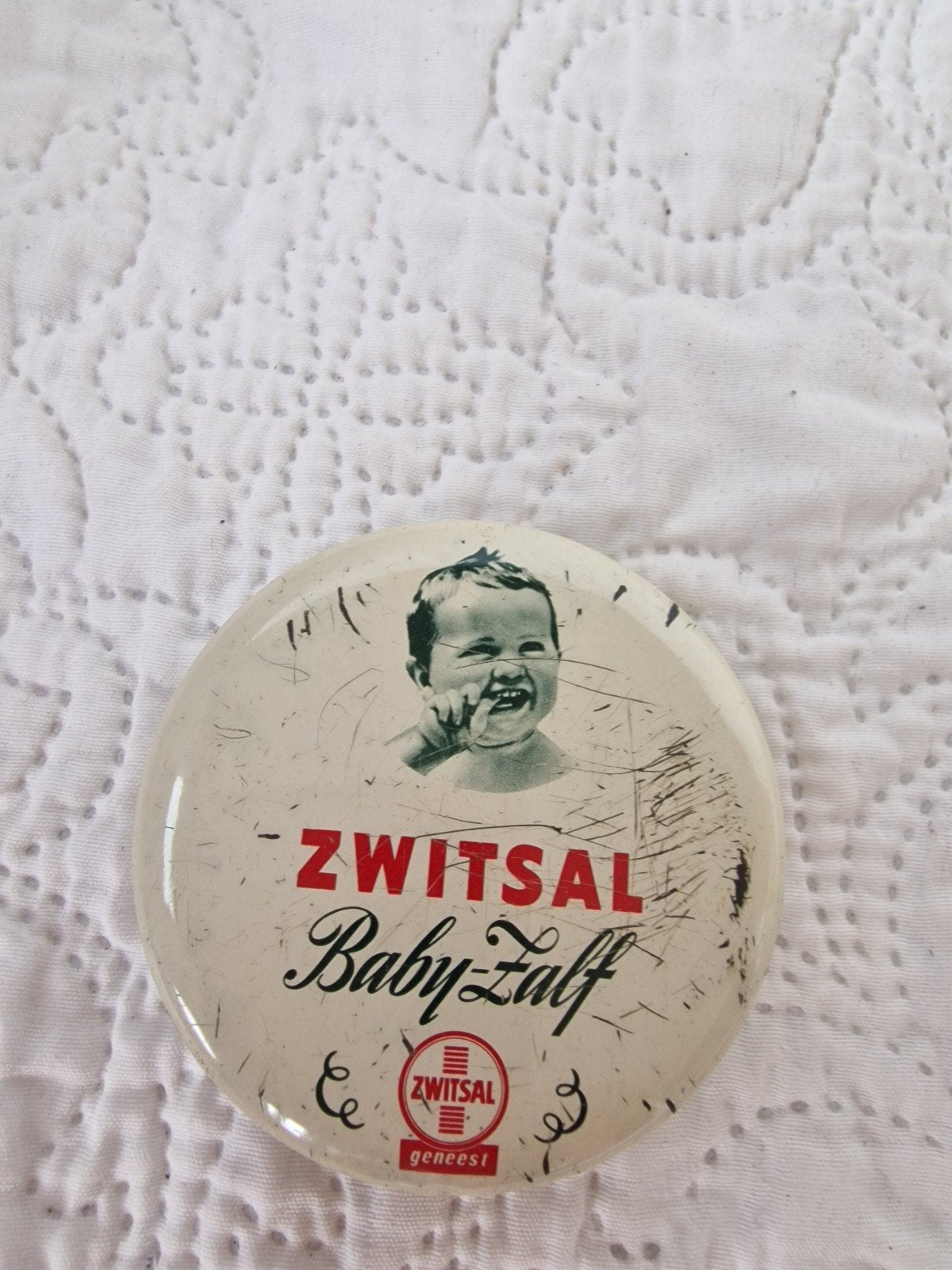 Vintage Zwitsal Baby-Zalf Speldje / Pin, Ophalen of Verzenden, Gebruikt