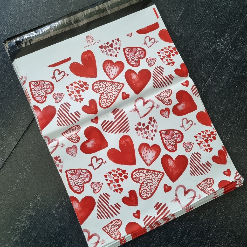 Verzendzakken hartjes zakken harten verzendverpakkingen 50st, Diversen, Cadeaupapier, Verzenden, Nieuw