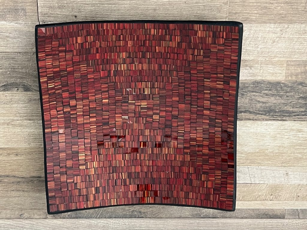 Schaal uit Indonesie 36x36, Ophalen of Verzenden, Nieuw, Vierkant, Glas