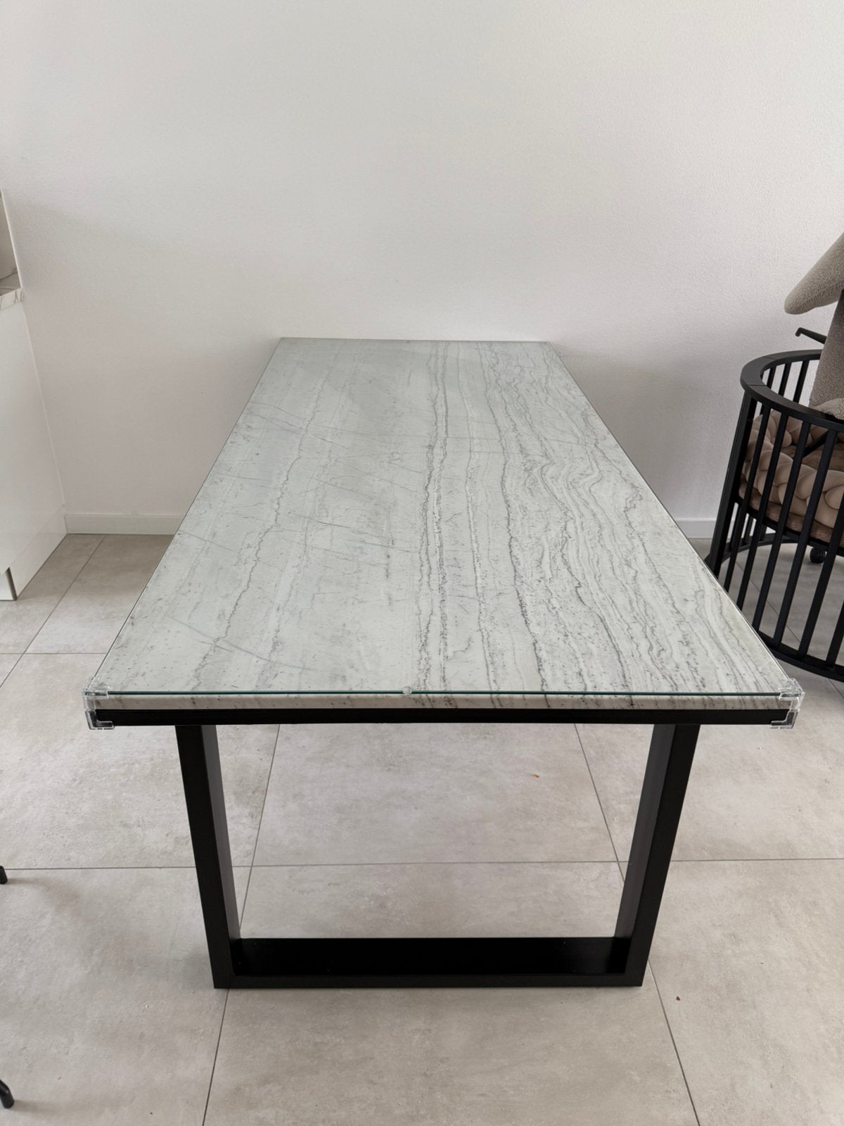 Richmond Lexington Marmer en staal., Huis en Inrichting, Tafels | Eettafels, 150 tot 200 cm, Rechthoekig, 50 tot 100 cm, Ophalen of Verzenden