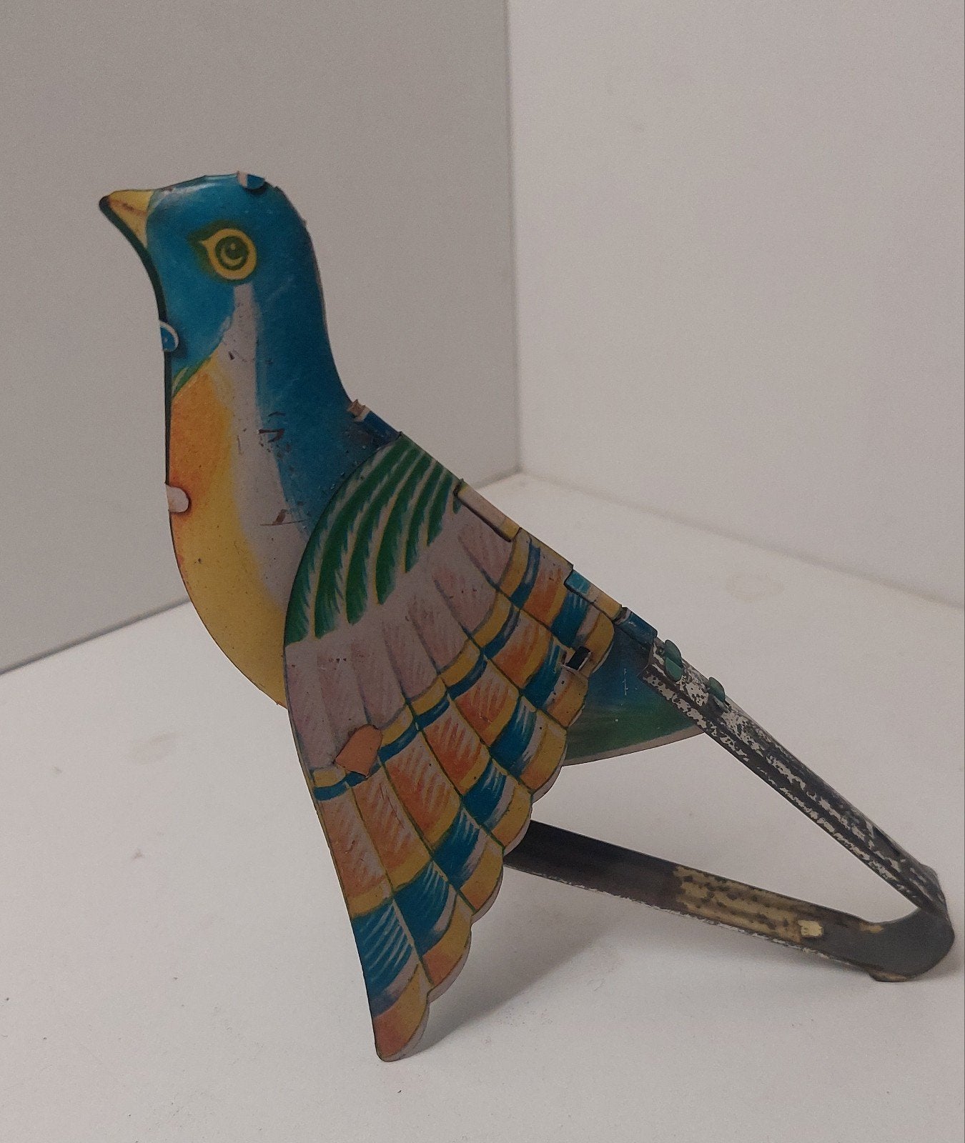 blikken speelgoed, 1950 vogel beweegt vleugels en fluit, Ophalen of Verzenden