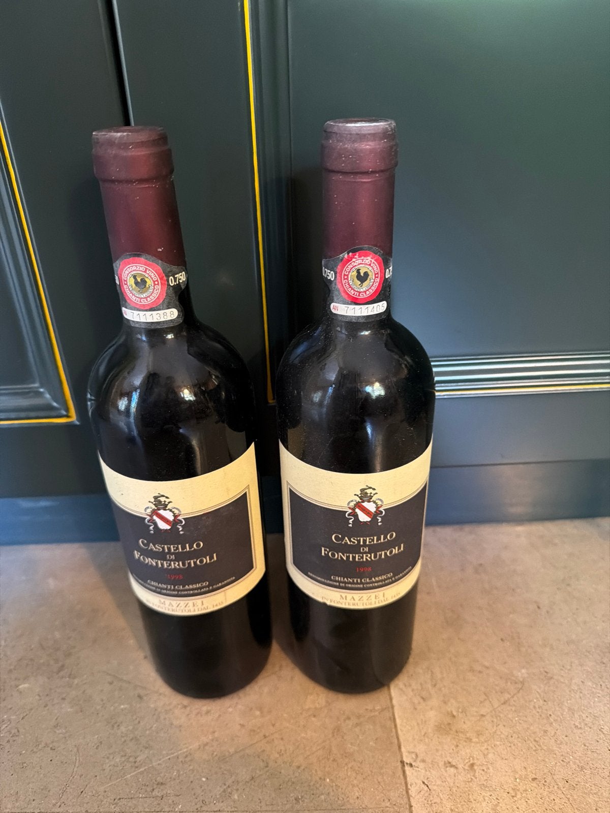 2x Castello di Fonterutoli Chianti Classico 1998 - 2 flessen, Verzamelen, Gebruikt, Rode wijn, Vol, Italië