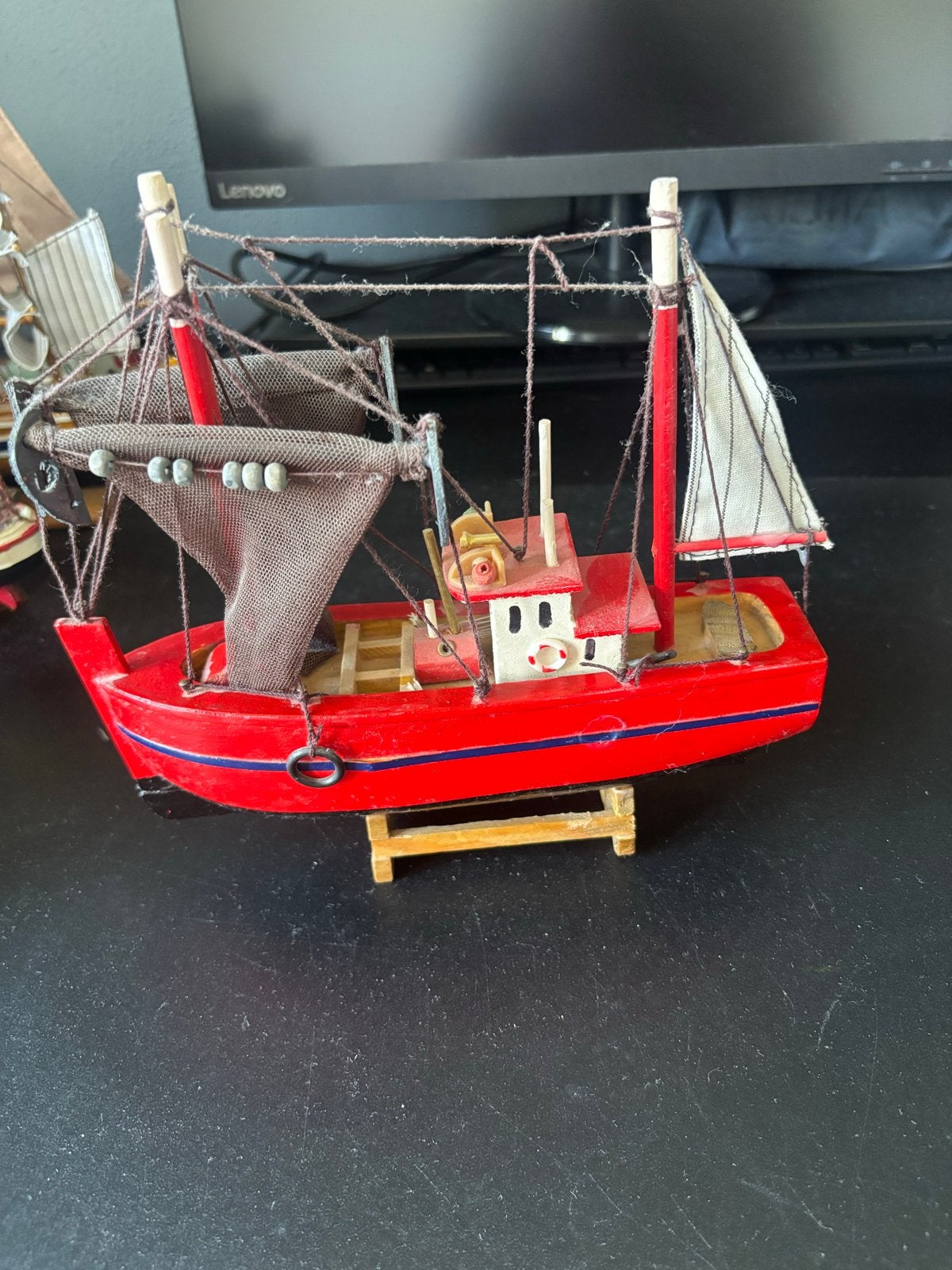 Decoratieve vissersboot miniatuur, Verzenden, Gebruikt