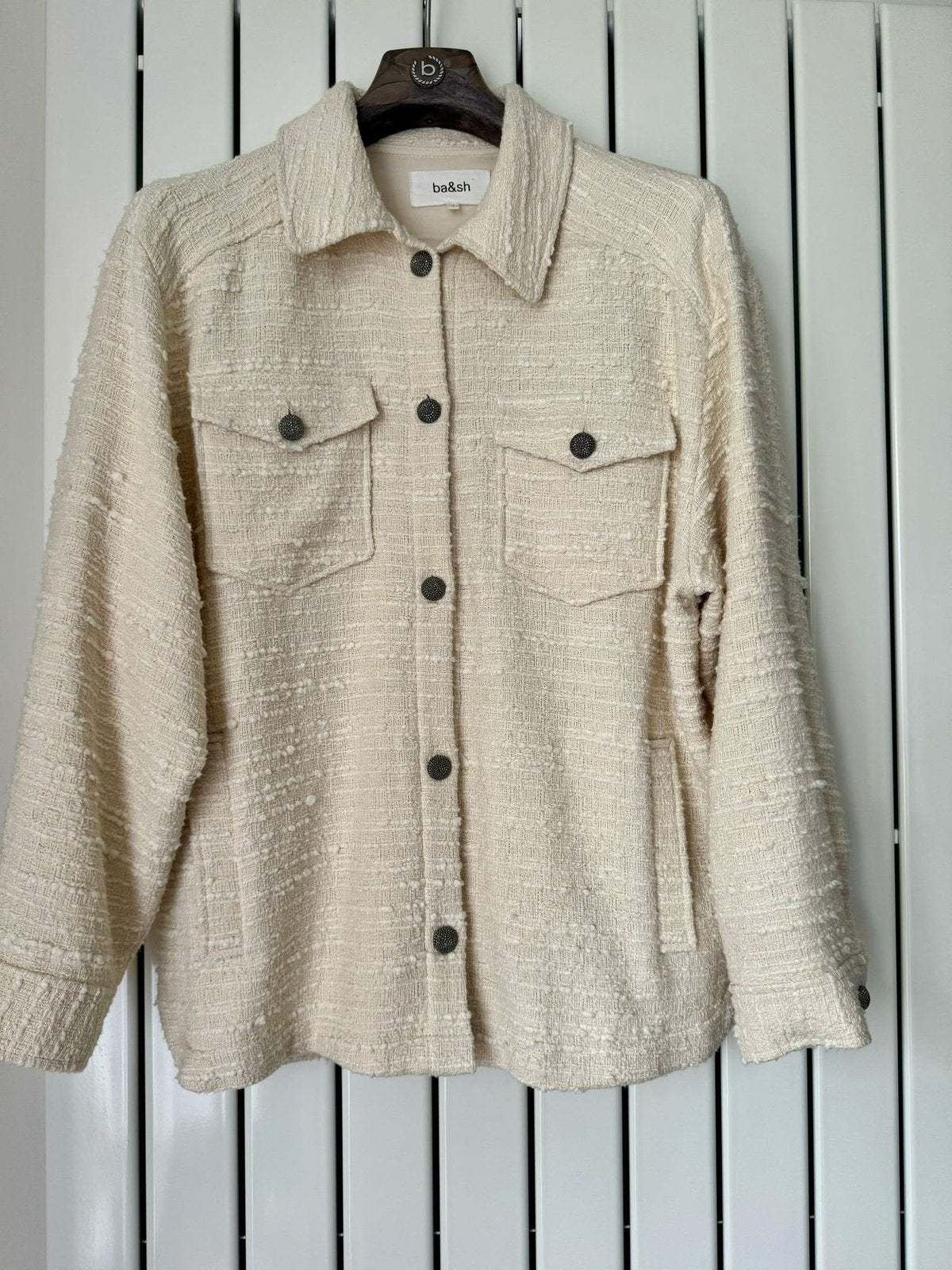 BA&SH blouse jas boucle chemise maat 1 np 315.-, Ophalen of Verzenden, Zo goed als nieuw, Maat 36 (S)