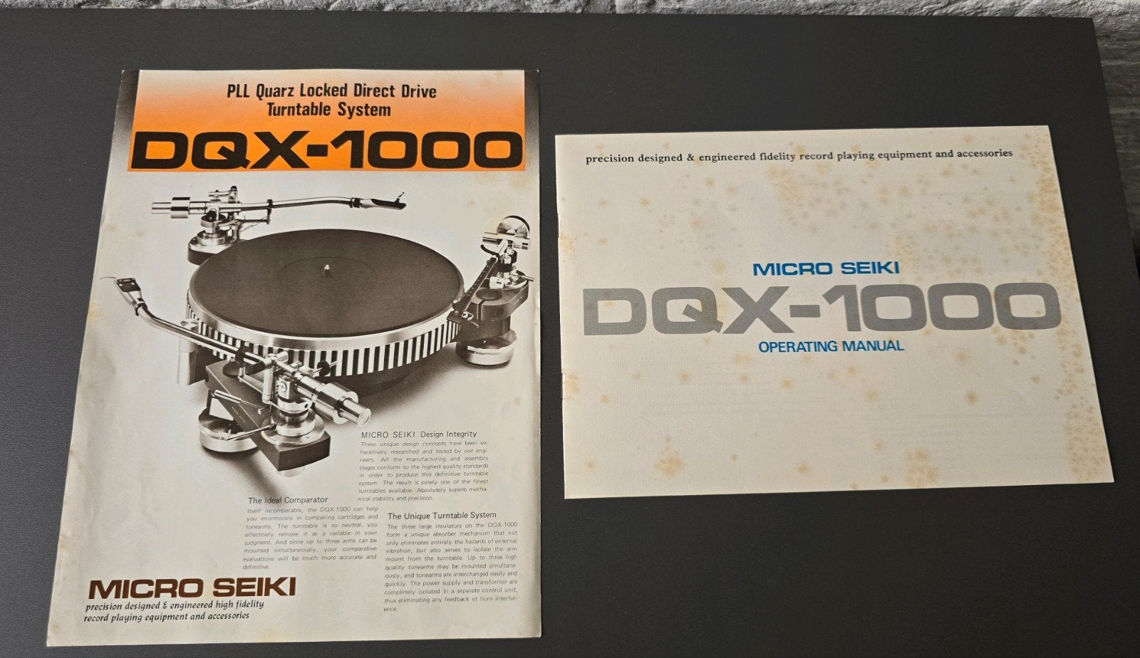 Vintage folders DQX -1000 platenspeler & Tonearm template, Ophalen of Verzenden, Gebruikt, Platenspeler-onderdeel, Overige merken