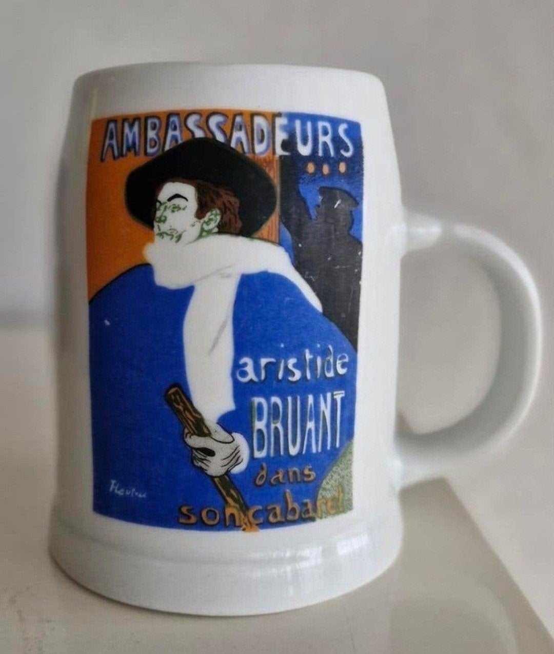 Bierpul Toulouse Lautrec Aristide Bruant Porselein, Huis en Inrichting, Ophalen of Verzenden, Zo goed als nieuw, Porselein, Overige stijlen