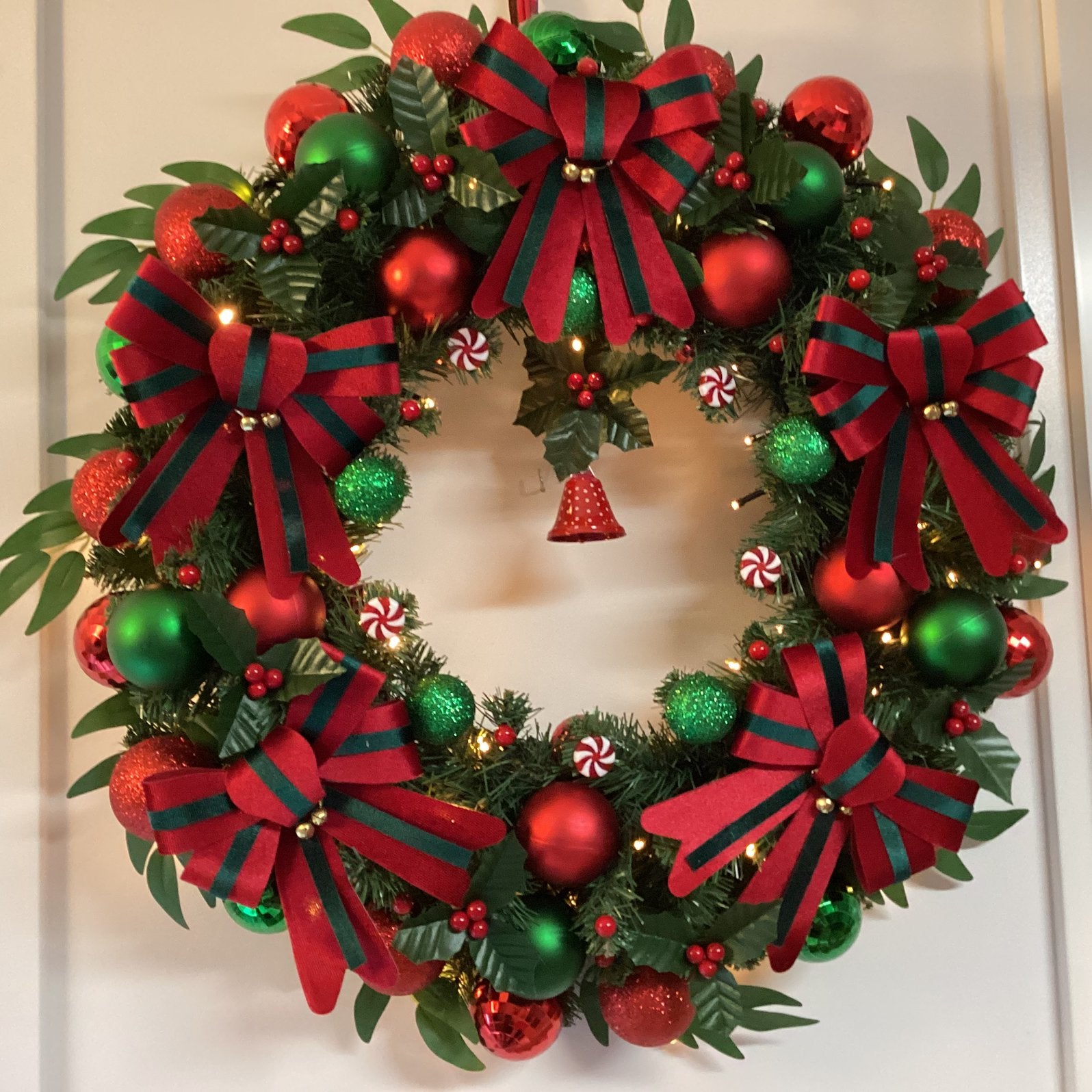 Prachtige grote kerstkrans met verlichting 65 cm, Ophalen of Verzenden, Nieuw