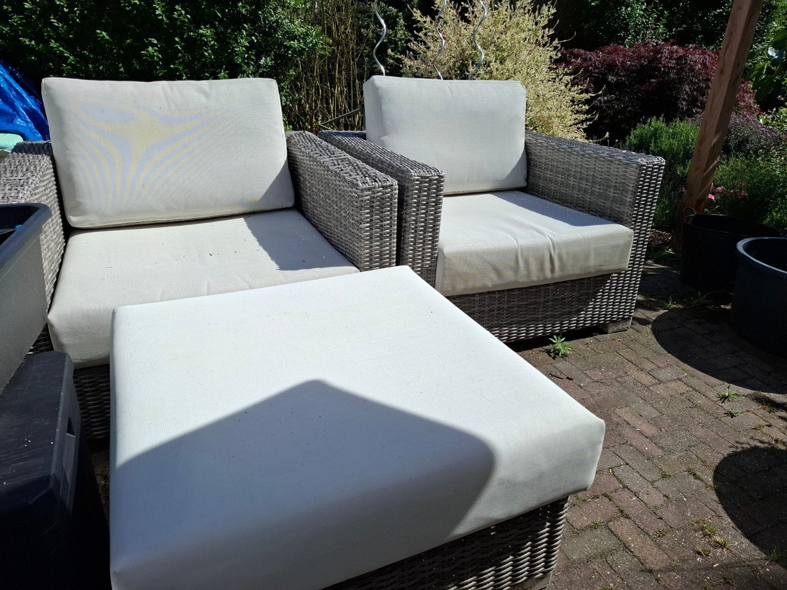 Comfortabele LIFE loungeset met all weather kussens, Ophalen, Gebruikt, Wicker, Stoel