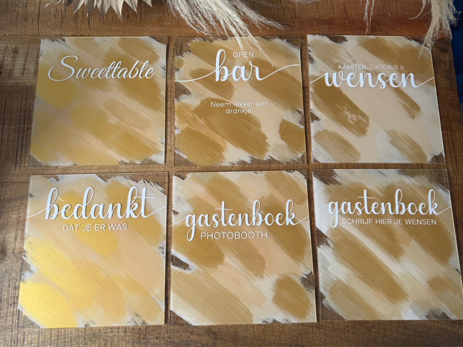 Tafeldecoratie borden voor bruiloft, Ophalen of Verzenden, Nieuw, Versiering, Geboorte of Huwelijk