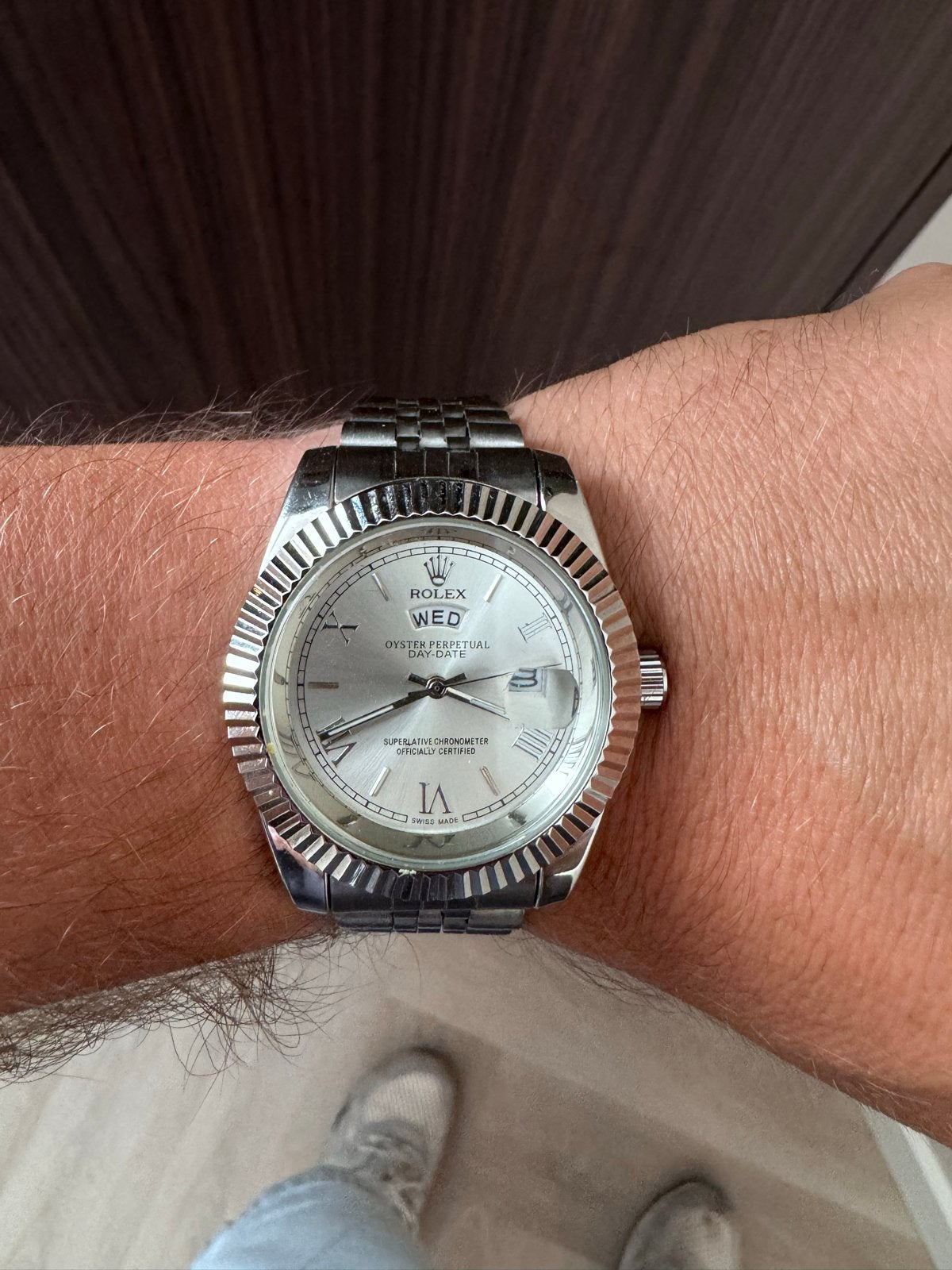 Stijlvol horloge in Rolex Oyster Perpetual-stijl, Sieraden, Tassen en Uiterlijk, Horloges | Heren, Gebruikt, Staal, Polshorloge