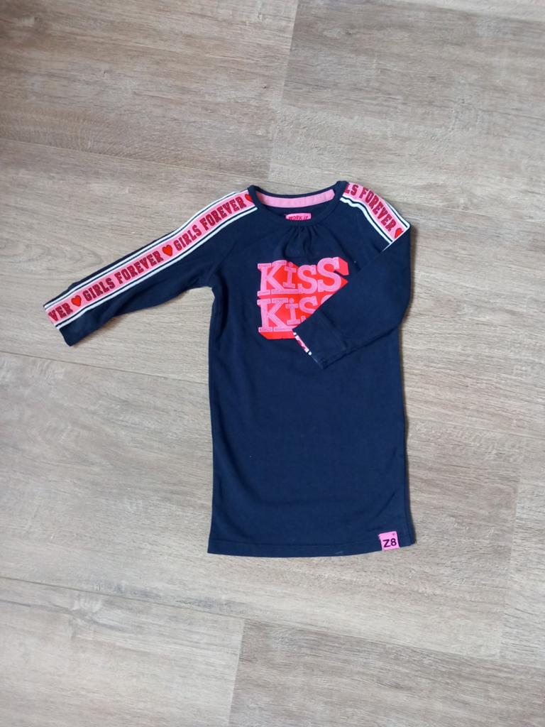Als nieuw! Nette stoere blauw/roze jurk z8 maat 68., Meisje, Jurkje of Rokje, Z8, Ophalen of Verzenden