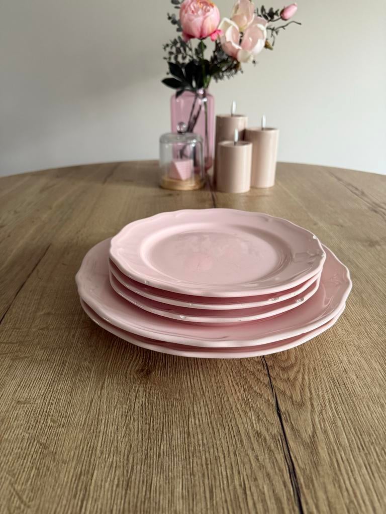 Roze Borden, Huis en Inrichting, Keuken | Servies, Ophalen, Gebruikt, Keramiek, Bord(en)