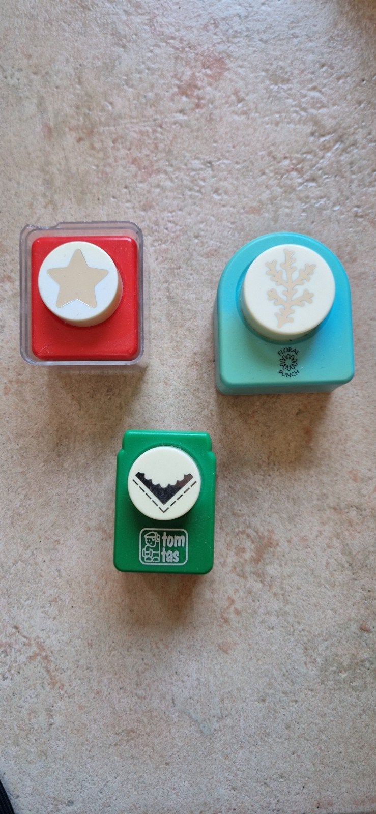 Set van 3 knutselponsen: ster, bloem en zigzag, Ophalen, Gebruikt, Overige thema's, Meerkleurig