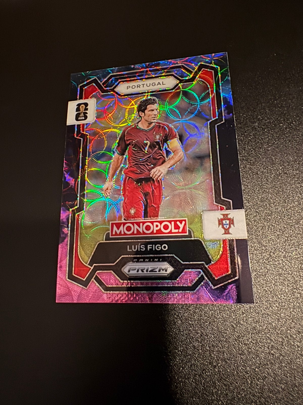 Panini Prizm Monopoly WK26 Luis Figo Nebula SSP, Verzenden, Zo goed als nieuw