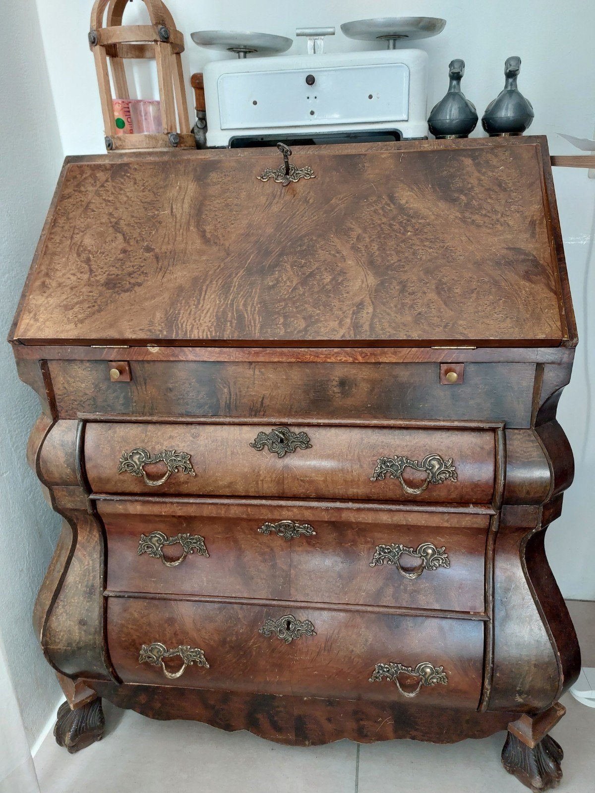 Antiek Biedermeier Secretaire Bureau, Ophalen of Verzenden