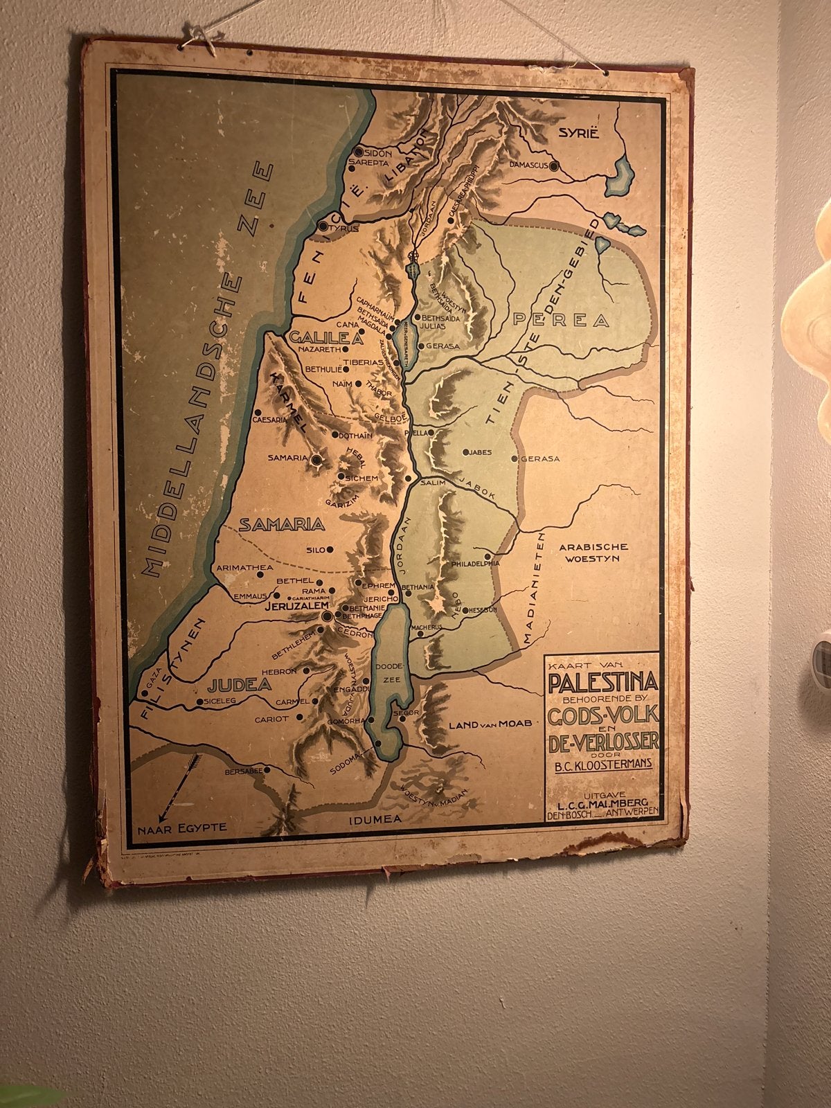 Antieke schoolkaart Palestina - Gods-Volk en de Verlosser, Ophalen, Geschiedenis