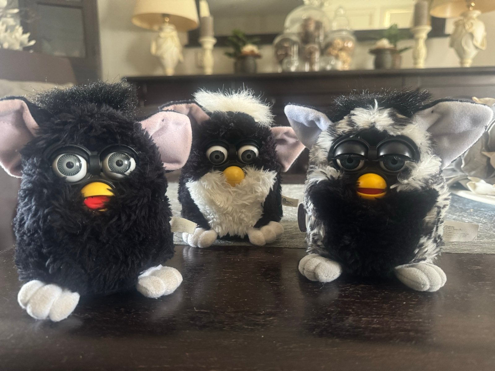 Set van 3 Furby's - Zwart, Wit & Gevlekt, Verzenden, Gebruikt
