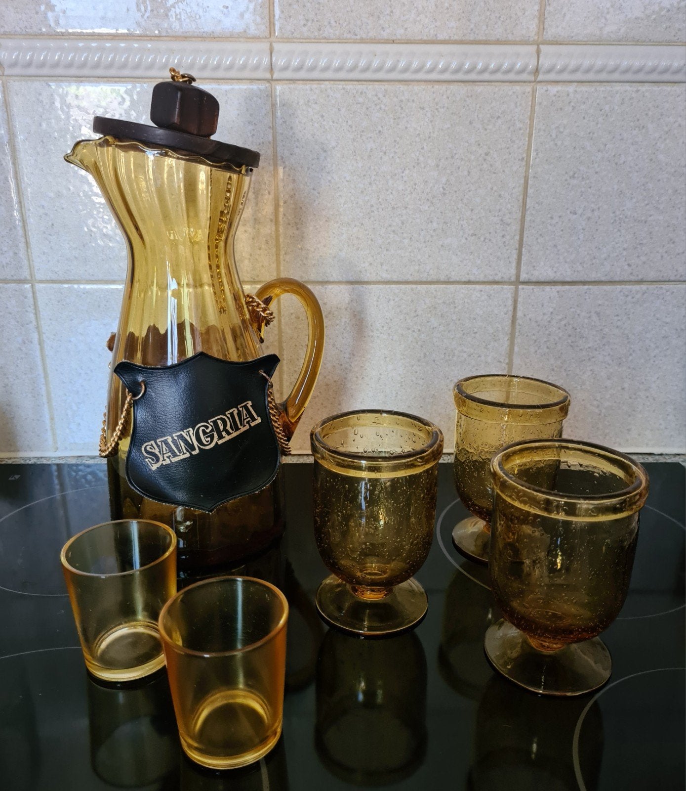 Sangria karaf met waxinelichtjes.  Puntgaaf!, Ophalen of Verzenden, Zo goed als nieuw