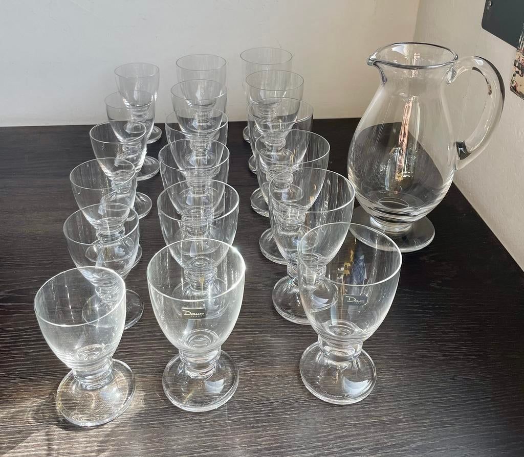 Daum France kristallen glasservies met karaf, Ophalen, Zo goed als nieuw, Overige typen