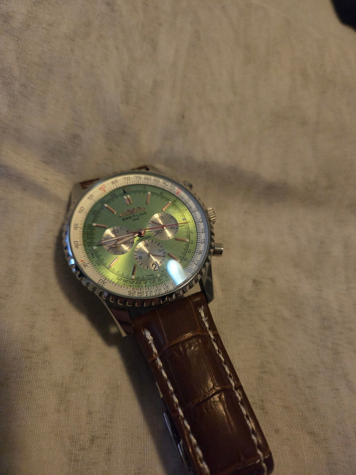 Breitling, Overige materialen, Leer, Breitling, Polshorloge