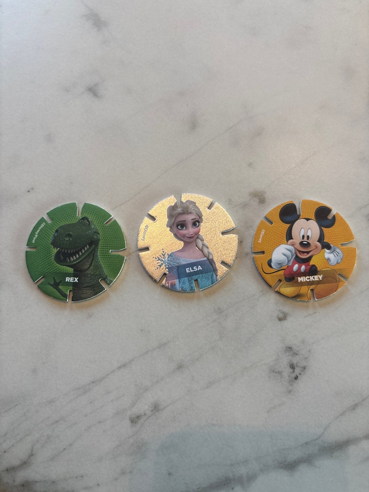 AH Disney Flippo's: Rex, Elsa en Mickey Mouse, Ophalen of Verzenden, Mickey Mouse, Gebruikt, Overige typen