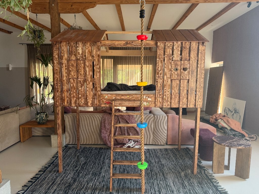 Boomhut Bed, Kinderen en Baby's, Kinderkamer | Stapelbedden en Hoogslapers, Ophalen, Zo goed als nieuw, Hoogslaper