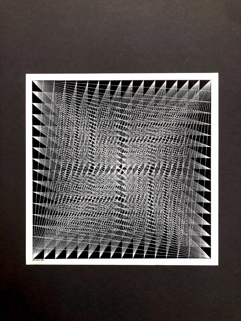 Litho Radius Diagonals - Lucile Roebuck Keeler, Abstract, Gesigneerd, Ophalen of Verzenden, Lithografie
