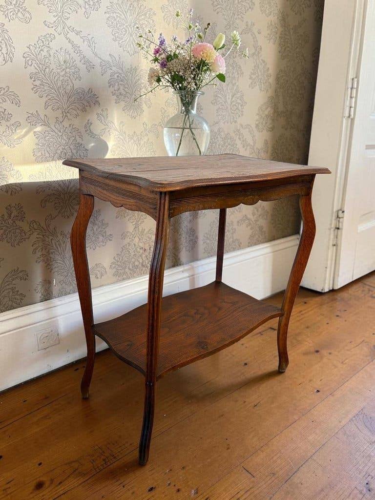 vintage houten plantentafel / bijzettafel / sidetable, Antiek en Kunst, Curiosa en Brocante, Ophalen