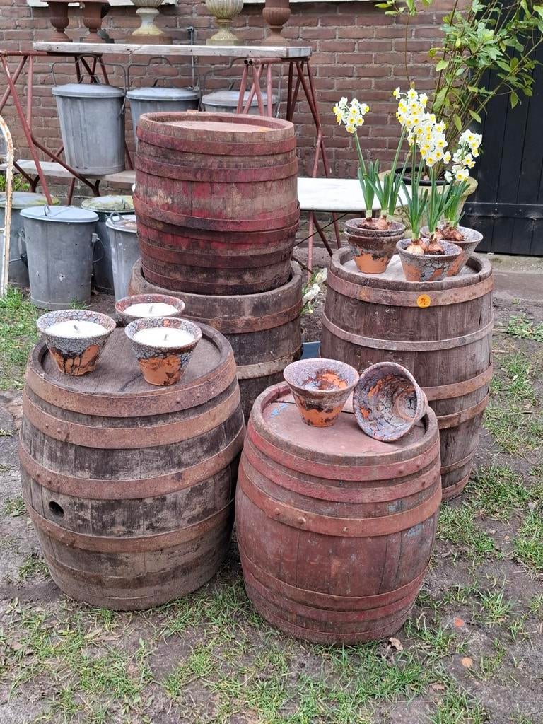 Oude houten wijnvaten whiskeyvaten ton regenton, Tuin en Terras, Gebruikt, 150 liter of meer, T, Ophalen of Verzenden