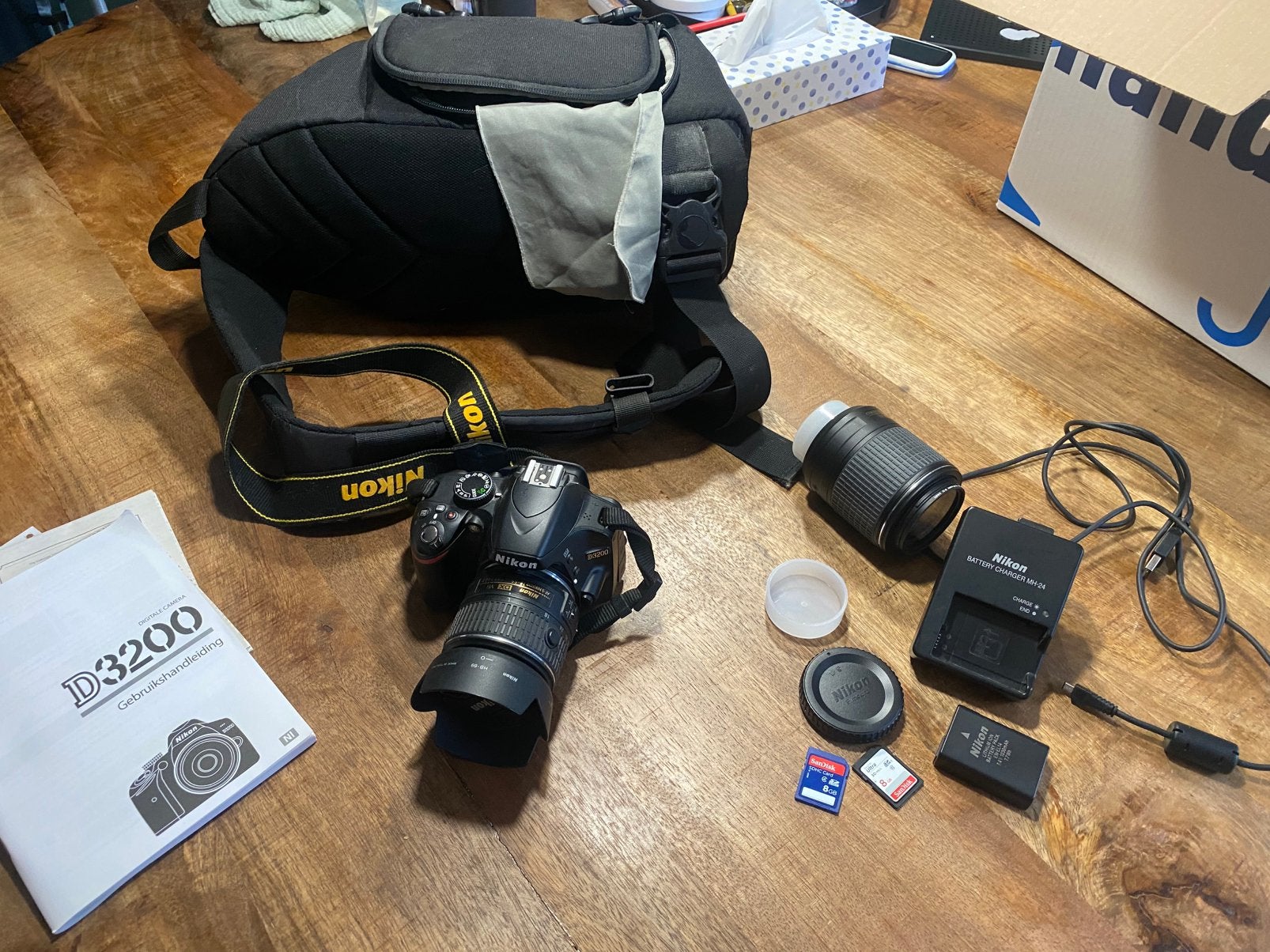 Nikon D3200 zgan, Ophalen of Verzenden, Zo goed als nieuw, Nikon, 8 keer of meer