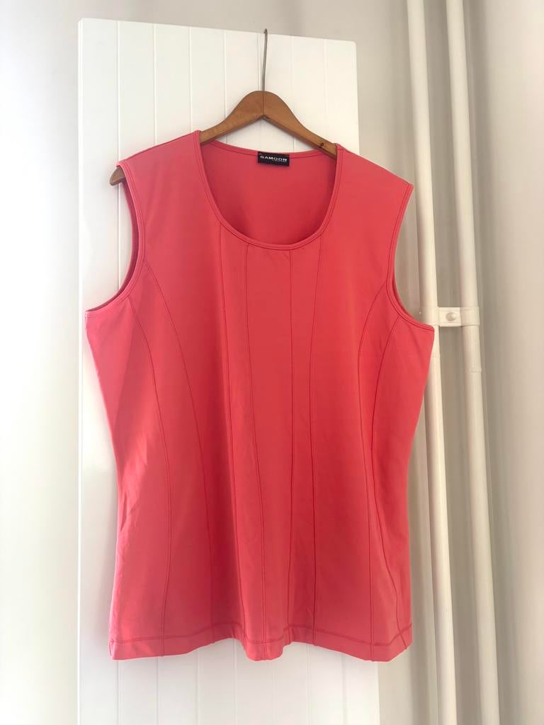 Koraal mouwloze zomer top van Samoon – maat 50, Kleding | Dames, Ophalen of Verzenden, Zo goed als nieuw, Oranje, Shirt of Top
