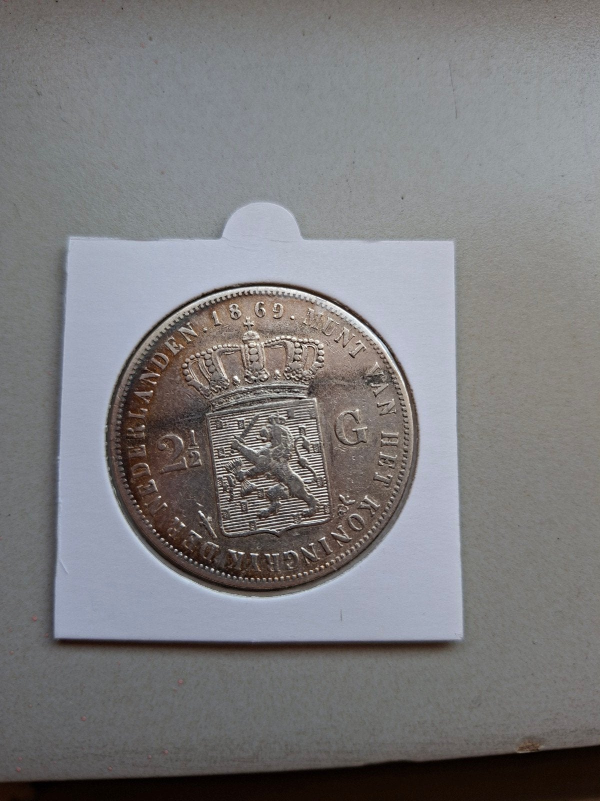 Rijksdaalder 1869 2½ gulden willem III, Koning Willem III, Zilver, Ophalen of Verzenden, Losse munt
