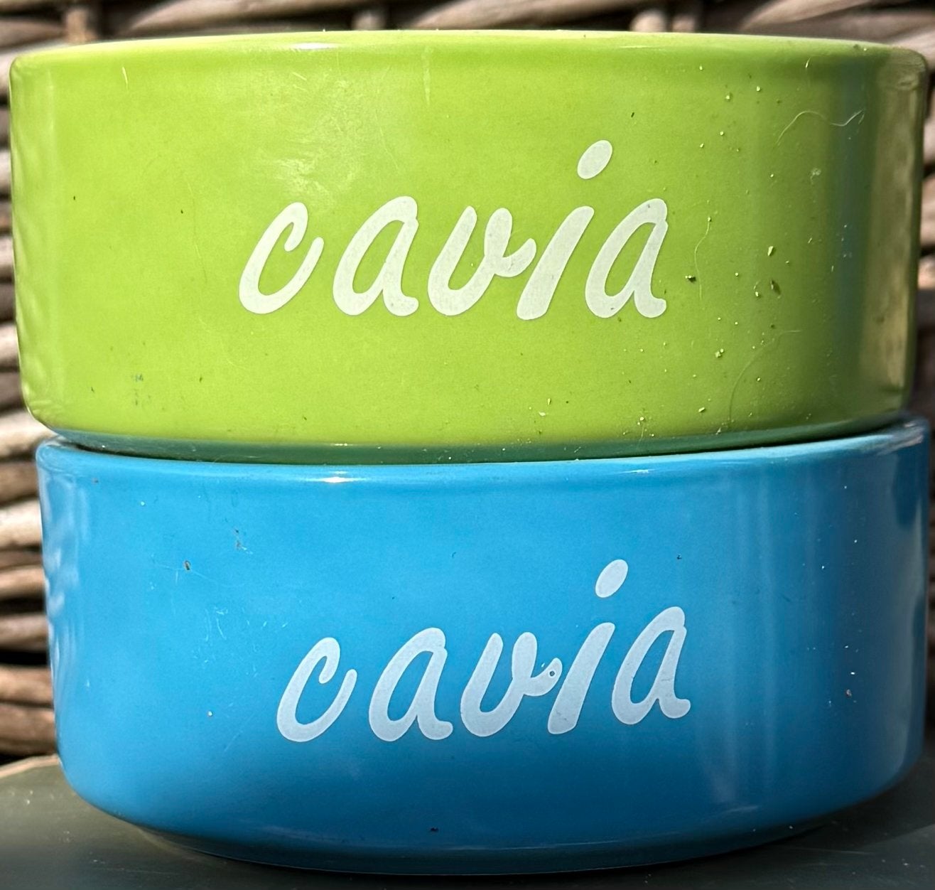 Voerbak drinkbak voer drink bak Cavia groen en blauw, Dieren en Toebehoren, Ophalen, Zo goed als nieuw, Voerbakje