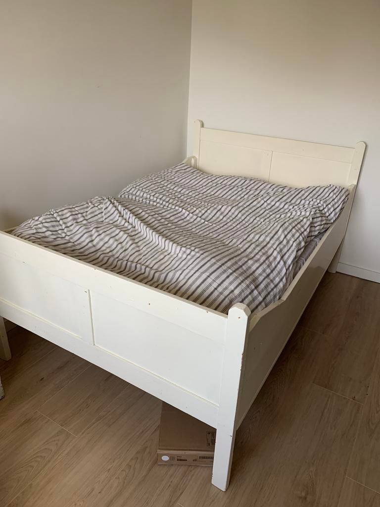 Brocante ledikant 1.20 x 1.90, Huis en Inrichting, Slaapkamer | Bedden, Ophalen, Gebruikt, Eenpersoons, Wit