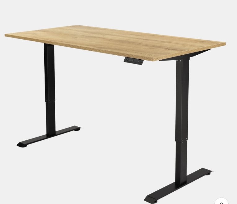 Elektrisch Zit-Sta Bureau Fuse - Robuust Eiken/Zwart, Ophalen, Zit-sta bureau, 160 cm, Spaanplaat of MDF