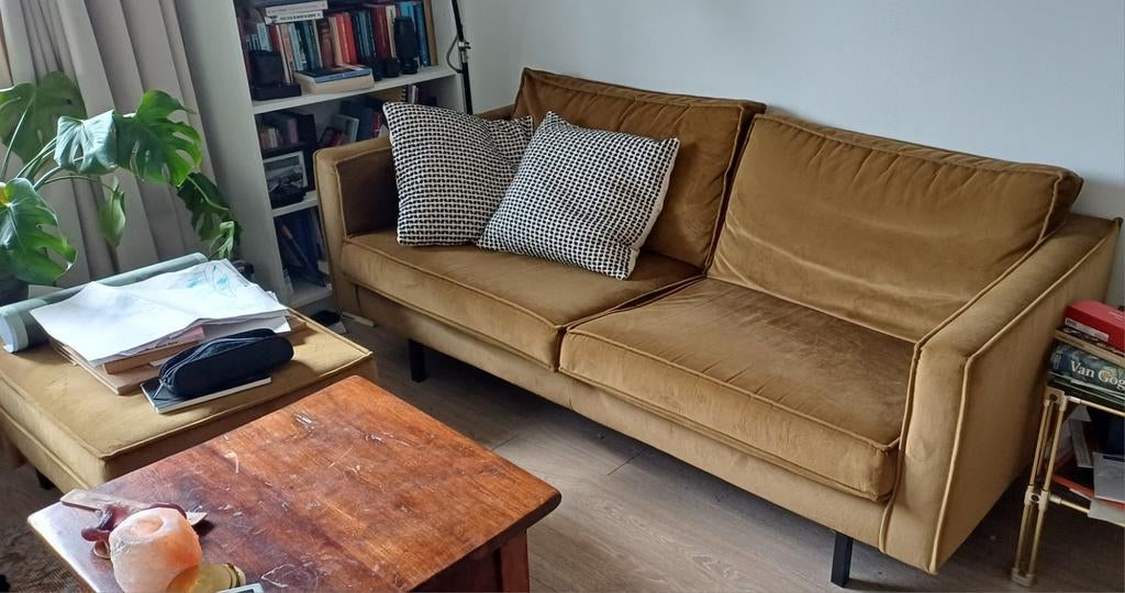 Bepurehome Rodeo 2.5 zits bank inclusief hocker, Huis en Inrichting, Banken | Bankstellen, Ophalen, Gebruikt, 150 tot 200 cm, 75 tot 100 cm