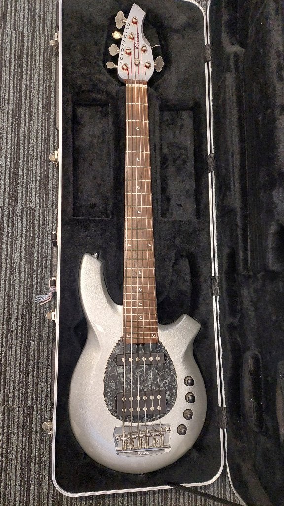 Musicman Bongo 6 HS Sterling Silver, Ophalen, Gebruikt, Elektrisch, 6-snarig