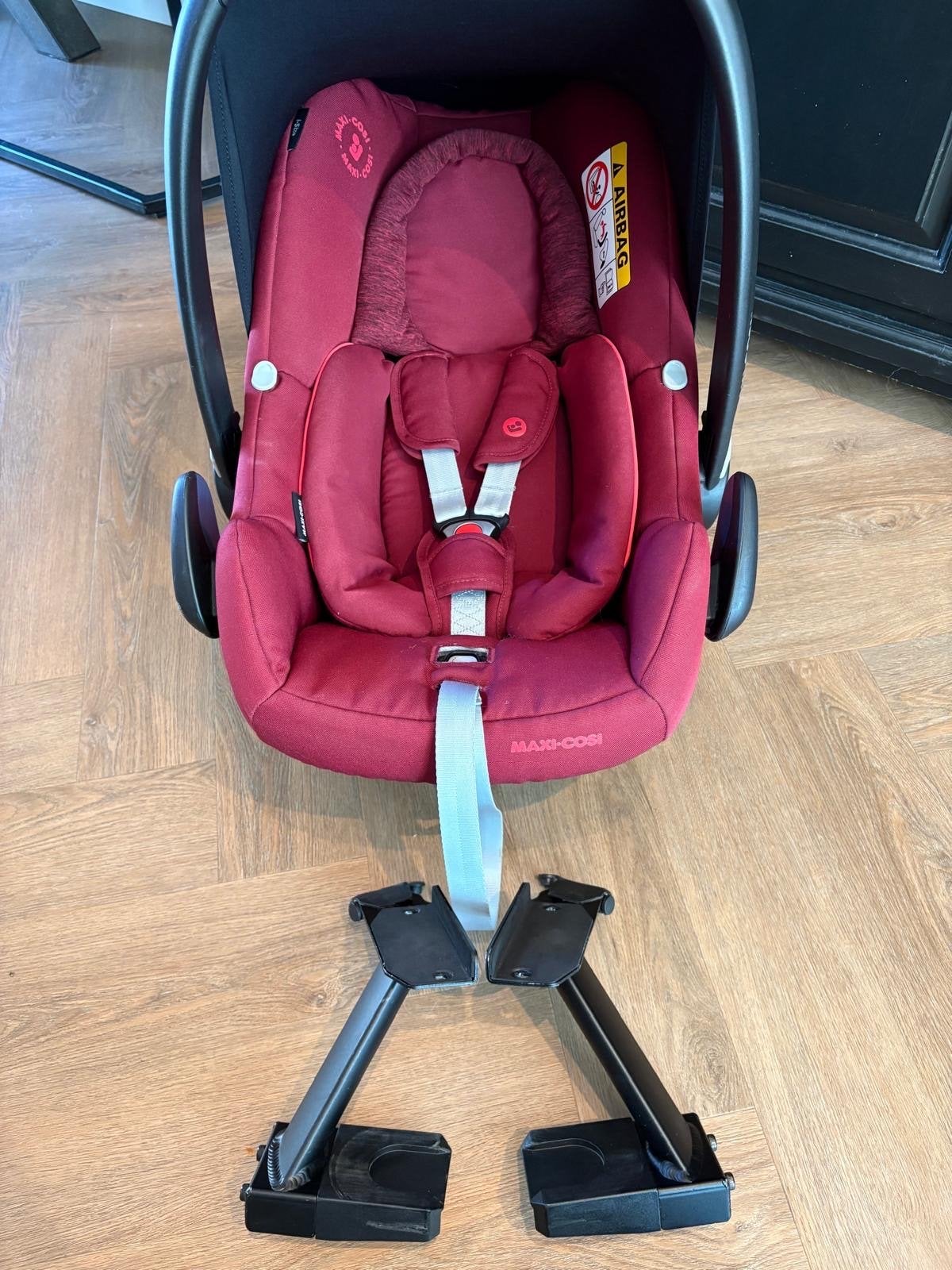 Lovens Maxi-Cosi adapter incl. Maxi-Cosi Rock autostoeltje, Ophalen, Autogordel, Zijbescherming, Zo goed als nieuw