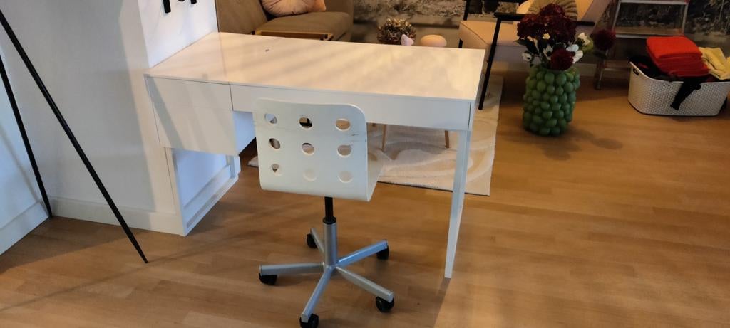 Bureau met bureaustoel, Huis en Inrichting, Bureaus, Ophalen, Gebruikt, 120 cm, Met lades