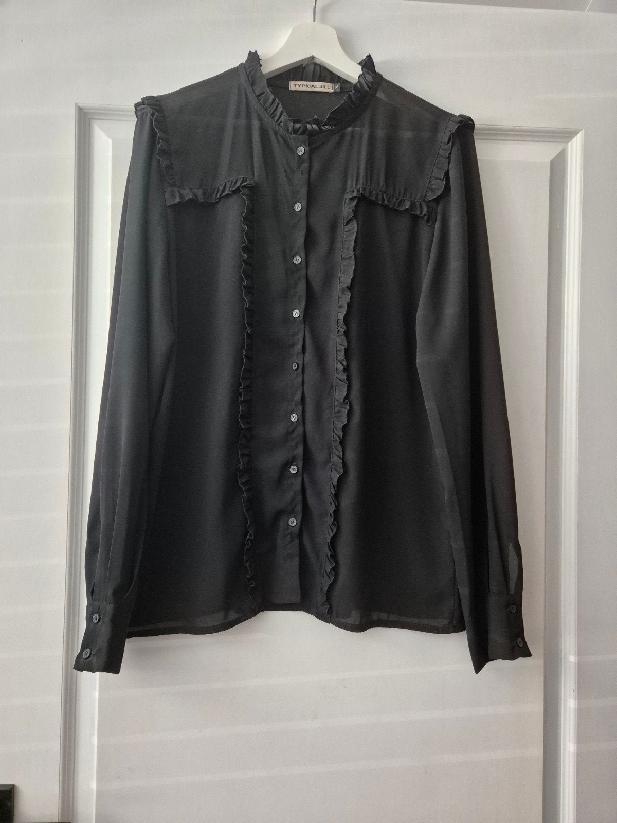 Typical Jill zwarte blouse lange mouw - MT 42, Zwart, Maat 42/44 (L), Ophalen of Verzenden, Zo goed als nieuw
