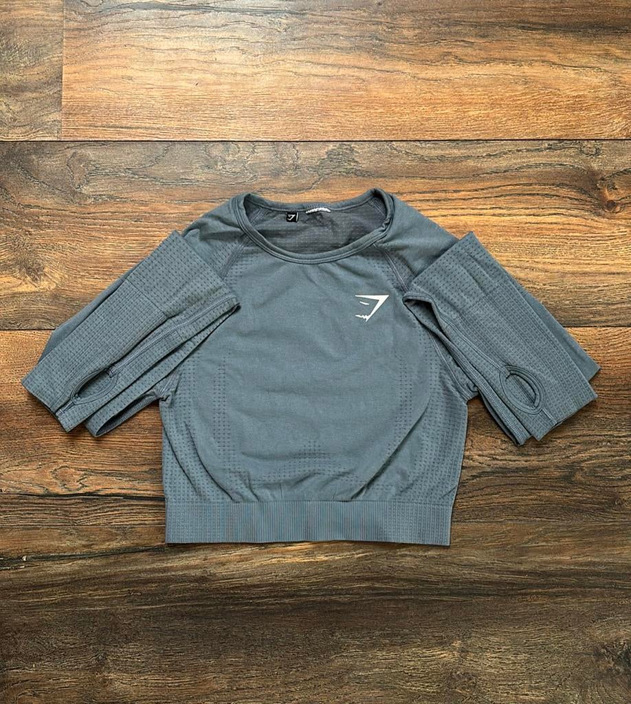 Gymshark vital croptop, Kleding | Dames, Sportkleding, Maat 36 (S), Verzenden, Blauw, Fitness of Aerobics