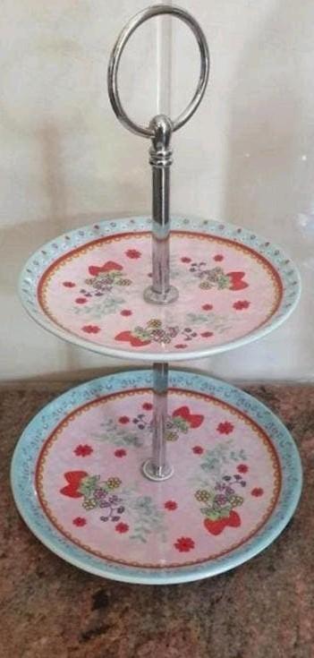 Etagere AH 24 cm hoog - Demontabel, Ophalen of Verzenden, Steen/keramiek, Meerkleurig, Overige merken