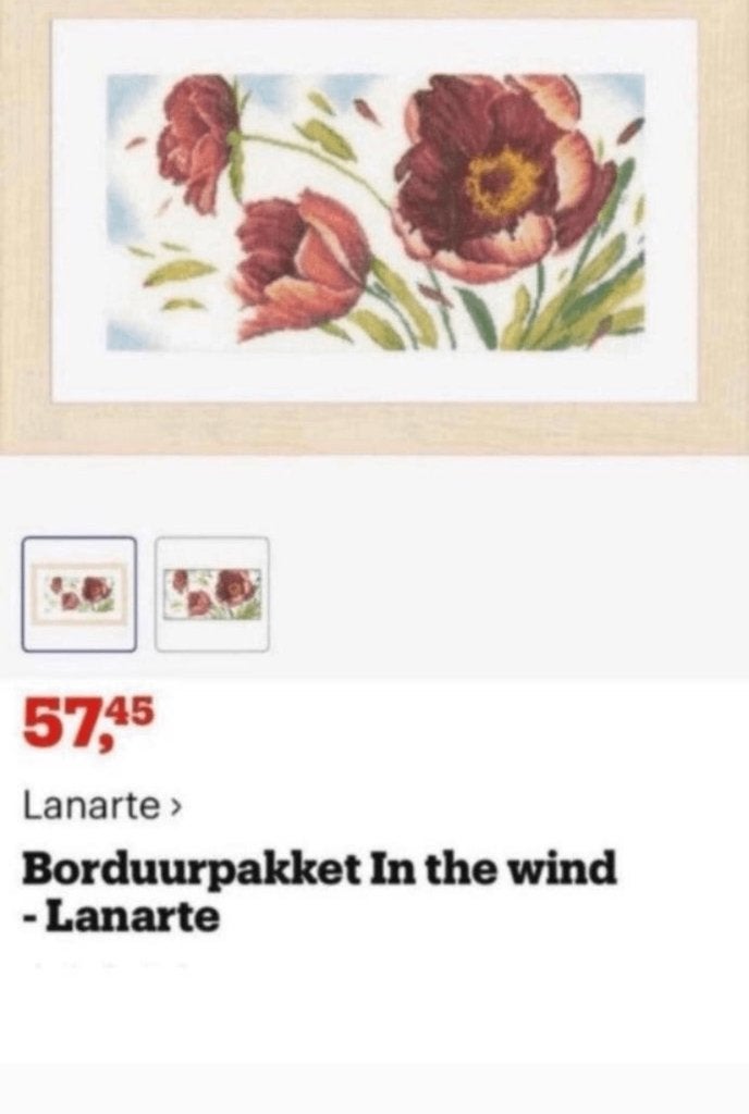 BORDUURPAKKET LANARTE IN THE WIND, Verzenden, Nieuw, Handborduren, Borduurpakket